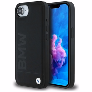BMW Leather Hot Stamp iPhone 16e Ümbris - Must