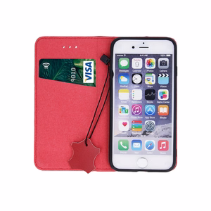 Чехол Genuine Leather Smart Pro для iPhone 17 6,3" бордовый