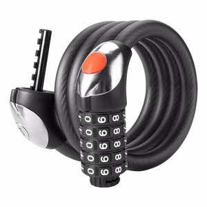 Rockbros RKS531 jalgratta lukk 5-kohalise koodiga, terastrossiga, 180 cm, LED-valgustusega - must