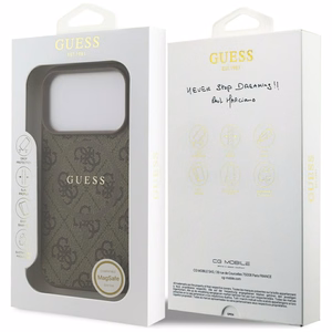 Guess 4G Ring Classic Logo MagSafe Ümbris jaoks iPhone 17 Pro - Brown