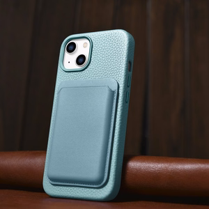 iCarer Litchi Premium nahkümbris iPhone 14 Magnetic Leather Case MagSafe rohelisega (WMI14220709-GN)