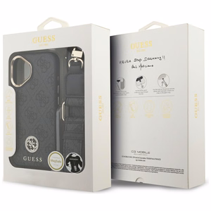 GUESS ümbris jaoks IPHONE 17 compatible with MagSafe GUHMP17SP4G4DCSK (PU W/ Strass Logo & Big Strap Metal Buttons) must