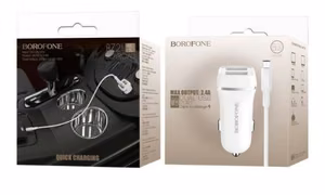 Autolaadija BOROFONE BZ2 Dual USB + microUSB kaabel (5V 2.4A) valge