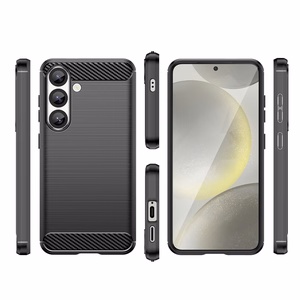 Carbon Ümbris Flexible Silicone jaoks Samsung Galaxy M06 5G - Must