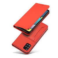 Magnetkaardi ümbris Samsung Galaxy A13 5G ümbris rahakott kaardihoidja punane