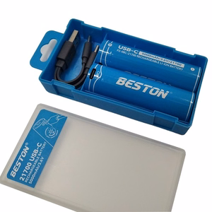 Rechargeable 21700 Size Aku koos USB-C Port, 3.6V, 5000mAh, Li-Ion, 2pcs