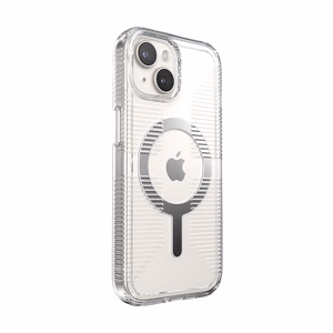 Speck GemShell Grip MagSafe ümbris seadmele iPhone 17e / 16e / 15 / 14 / 13, läbipaistev, kroomviimistlusega