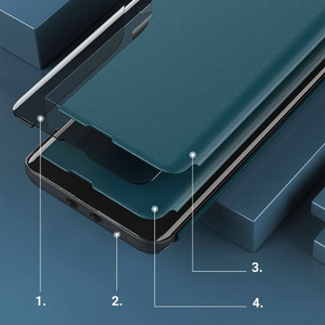 Eco Leather View Case Elegant Flip Cover Case with Stand Function Xiaomi Redmi K40 Pro + / K40 Pro / K40 / Poco F3 Orange