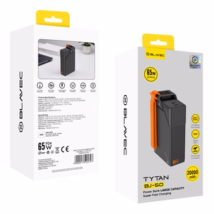 Blavec BJ-50 Tytan akupank, 20 000 mAh, 65 W, 2× USB-C (PBBJ50A), must