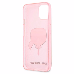 Karl Lagerfeld Glitter Karl's Head Case for iPhone 13 mini - Pink