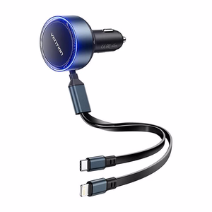 Автомобильное зарядное устройство Vention FFOB0 USB-C + кабель USB-C/Lightning 30W