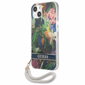 Guess GUHCP13SHFLSB iPhone 13 mini 5.4" синий/синий жёсткий чехол Flower Strap