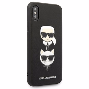 Karl Lagerfeld Saffiano Karl&Choupette Head ümbris jaoks iPhone X/XS - must