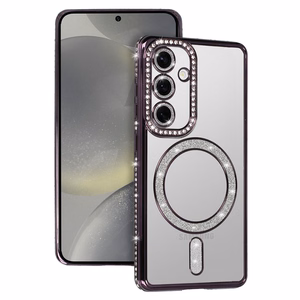 Bling Magsafe Ümbris jaoks Samsung Galaxy S25 purple