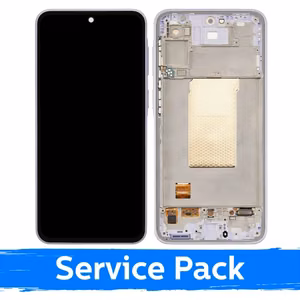 LCD Display Compatible Samsung A376 A37 5G with Frame / White / (Service Pack)