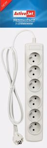 Activejet 6GNU – 6 pesaga pikendusjuhe, 3 m kaabel, hall (6GNU_-_3M_-_S)