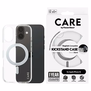 CARE by PanzerGlass Feature Kickstand Ümbris iPhone 16 6.1" hõbedane/hõbedane MagSafe 1325