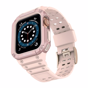 Protect Strap Ремешок для Apple Watch 38/40/41mm с бронированным чехлом - розовый