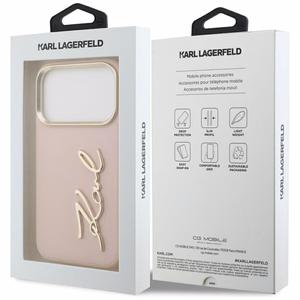 Karl Lagerfeld Karl Script Logo iPhone 17 Pro Ümbris - Roosa