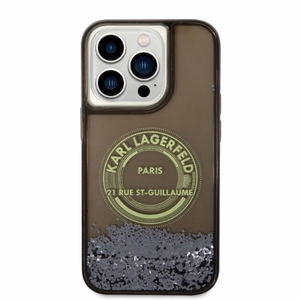 Karl Lagerfeld Liquid Glitter RSG ümbris jaoks iPhone 14 Pro - must