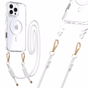 Tel Protect Strap Clear Ümbris jaoks Iphone 15 Pro valge