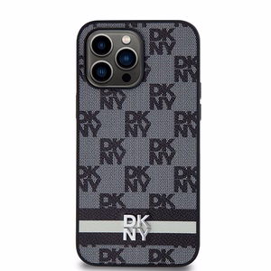 DKNY Leather Checkered Mono Pattern & Printed Stripes Ümbris jaoks iPhone 14 Pro Max - Must