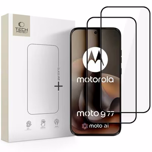 Tech-Protect Glass Fit+ karastatud klaas 2 tk Motorola Moto G67 / G77 jaoks - must