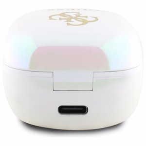 Guess Bluetooth headphones GUTWSJ144ESH TWS + docking station white/white Iridescent 4G Printed Logo