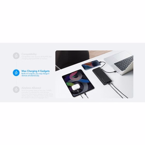 Powerbank Veger TCE130 (W2503) PD 130W 25000 mAh with built-in Type C cables / Lightning black