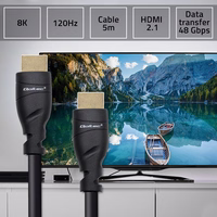 Qoltec 50353 HDMI v2.1 Cable Ultra high speed 8K | 60Hz | 26AWG | kuldne | 5m