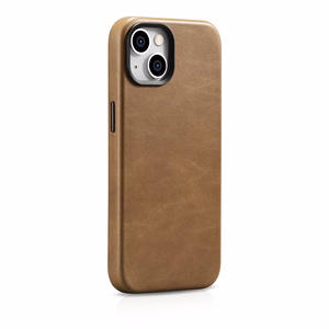 iCarer Oil Wax Premium Leather Case iPhone 14 Plus Magnetic Leather Case with MagSafe Brown (WMI14220703-TN)