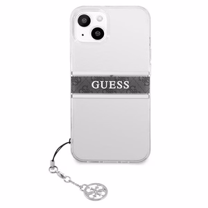 Guess GUHCP13SKB4GGR iPhone 13 mini 5.4" прозрачный жёсткий чехол 4G Gray Strap Charm