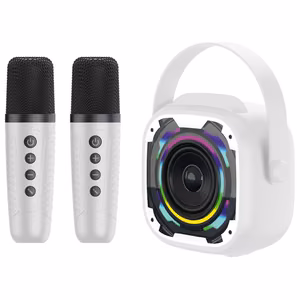Blavec kaasaskantav Bluetooth kõlar WS-08 Karaoke Idol – 8W 2 mikrofoniga (WS08-2MW) valge