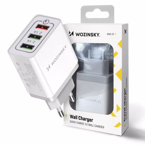 Charger Wozinsky "WWC-01" White (3xUSB / 30W)