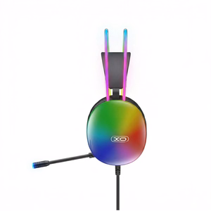 XO juhtmega kõrvaklapid GE11 jack 3,5mm - USB-A must RGB mikrofon