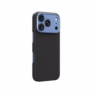 AmazingThing Titan Max Lens ümbris mudelile iPhone 18 Pro, aramiidkiust, kaamerakaitsega, ühildub MagSafe'iga – värv: sinine