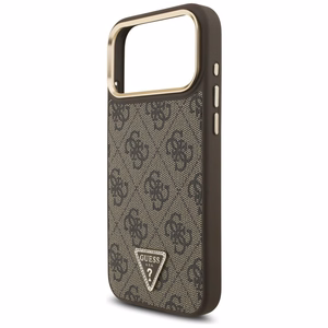 GUESS ümbris jaoks IPHONE 17 Pro Max compatible with MagSafe GUHMP17XP4GTDGMW (4G PU W/ Triangle Logo) kuldne brown