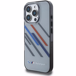 BMW Motosport IML Random Stripes iPhone 16 Pro Ümbris - hall