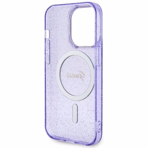 Guess GUHMP14XHCMCGU iPhone 14 Pro Max 6.7" lilla/lilla hardcase Glitter kuldne MagSafe