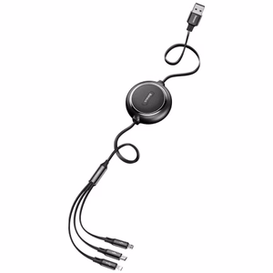 USB kaabel Baseus 3in1 must 35cm / 120cm