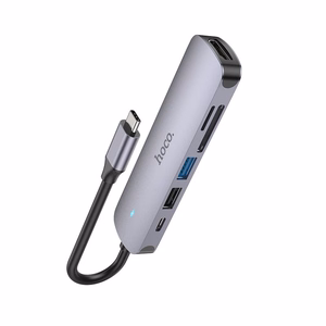 Adapter HB28 Type-C multi-function converter HDMI+USB3.0+USB2.0+SD+TF+PD hall