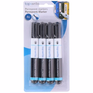 Topwrite püsimarkerid, 4 tk, mustad