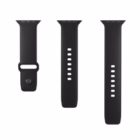 Puro Icon Silicone Strap jaoks Apple Watch 42 / 44 / 45 / 49 mm - Must (2 pcs.)