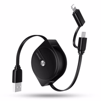 USAMS keritav kaabel U1 2in1 1m must (lightning/microUSB) SJ192USB01 (US-SJ192)