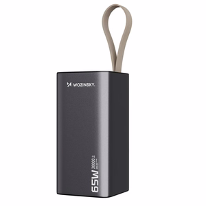 Powerbank Wozinsky K65+ 65W 30000mAh 2x USB-C, 1x USB-A 65W - серый