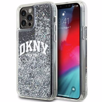 DKNY Liquid Glitter Big Logo iPhone 12 Pro/12 Ümbris - Must