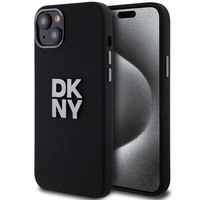 DKNY Liquid Silicone Metal Logo iPhone 15/14/13 Ümbris - Must