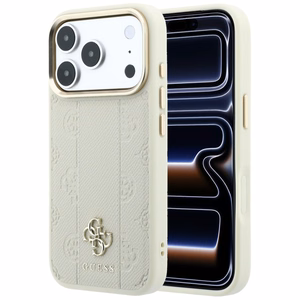 Guess Stripe Peony 4G Logo MagSafe ümbris mudelile iPhone 18 Pro / 17 Pro – värv: beež