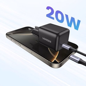 UGREEN X512 20W GaN 1× USB-C võrgulaadija, must