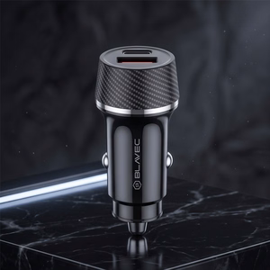 Blavec BS-03B-C Carbon autolaadija USB + Type C QC 3.0 18W PD 30W koos Type C - Type C kaabliga must